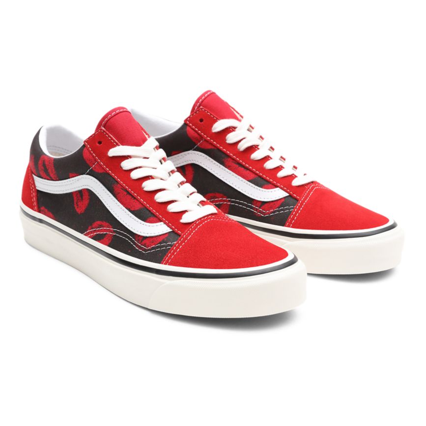 Vans Anaheim Factory Old Skool 36 DX Dam Röda - Vans Låga Skor Storleksguide (PKBDO0369)